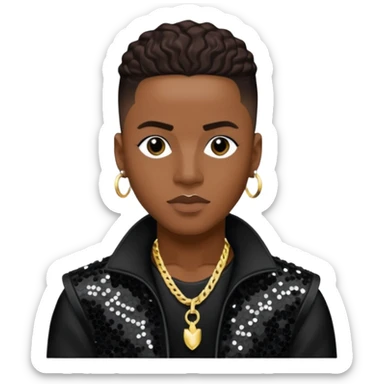 Cedric K-Ci Hailey from Jodeci/K-Ci & JoJo with dark brown, black sequin outfit sticker