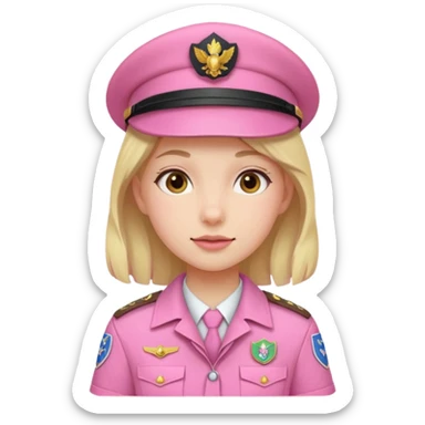 scout girl with pretty pink uniform sticker