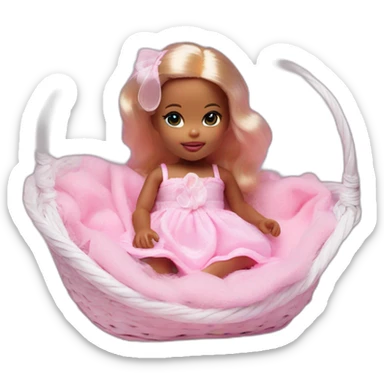 Newborn barbie photo session sticker