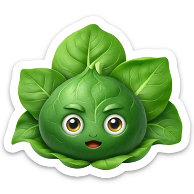 Spinach with eyes without human face sticker