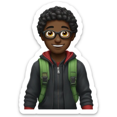 black spider-man go to school  sticker