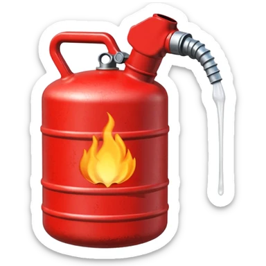 red american gas canister pouring diesel sticker