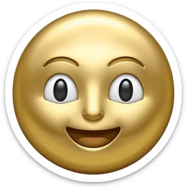 Create a luxury metallic “AY” emoji in gold chrome finish with realistic reflections, smooth 3D depth, and a subtle shadow. Transparent background. sticker