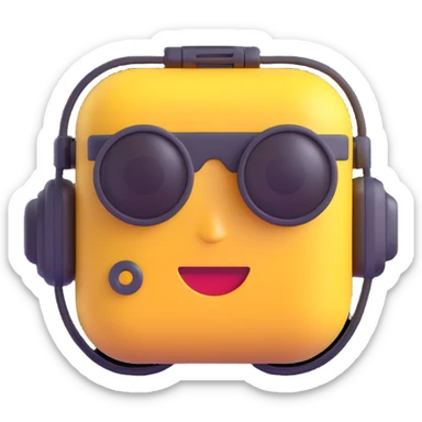 ai security, 3D emoji style, modern technology, secure AI concept sticker