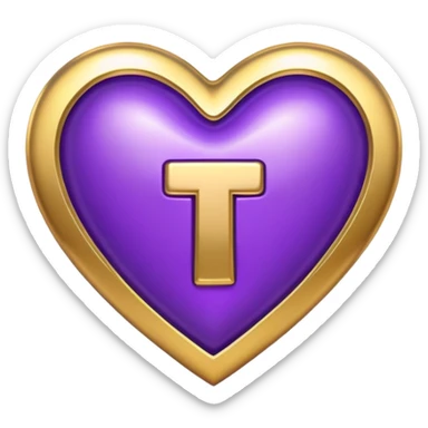 The gold Letter “T” inside a Purple Heart sticker