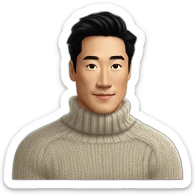 Daniel henney turtleneck sweater cosy sticker