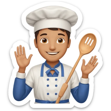 cook man without spoon  sticker