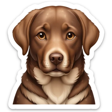 realistic portrait of a brown spotted Labrador retriever, natural lighting, detailed fur texture sticker