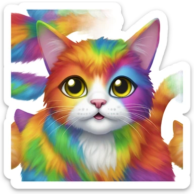 Rainbow cat sticker