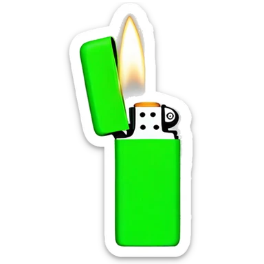A neon green lighter sticker