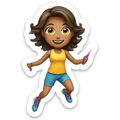 Girl jump roping sticker