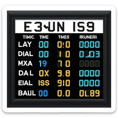 un panneau des jeaux olympic qui affiche le temps des coureurs affichant 9.58s  sticker