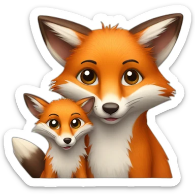 fox with opossum sticker