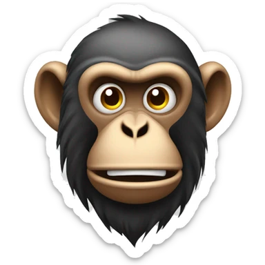 Confused monkey with anvil dropped on his face sticker