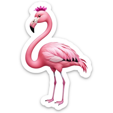 Flamingo with ribbon bow on its neck sticker