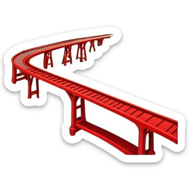 advanced modern island with advanced infrastructure, parks, contemporary architecture, beaches with palm trees, and with a red bridge on one side sticker