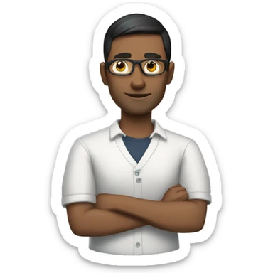 male teacher with dark short hair holding a steam deck sticker