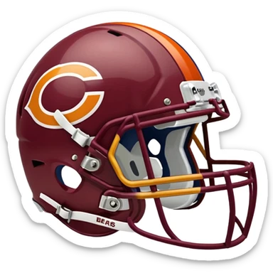 The Washington commanders football helmet and the Chicago Bears football helmet facing each other sticker