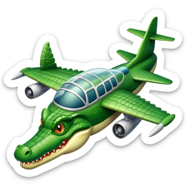 Crocodile flying an airplane sticker