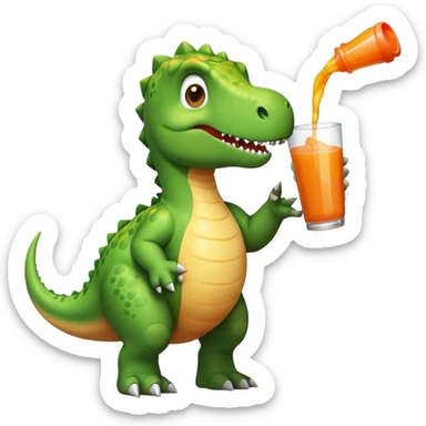 dinosauro che beve un succo sticker