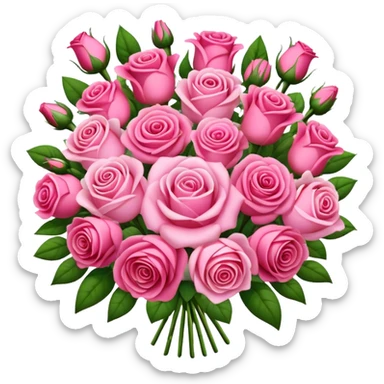 Huge pink flower bouquet with different flowers and pink tones and roses sticker