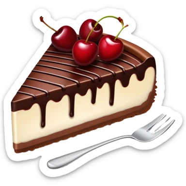 Chocolate cherry cheesecake slice  sticker