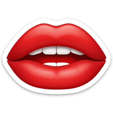 lipstick lip mark, cute emoji style sticker