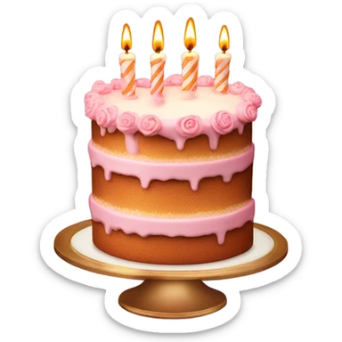 birthday cake with rose gold candles  sticker