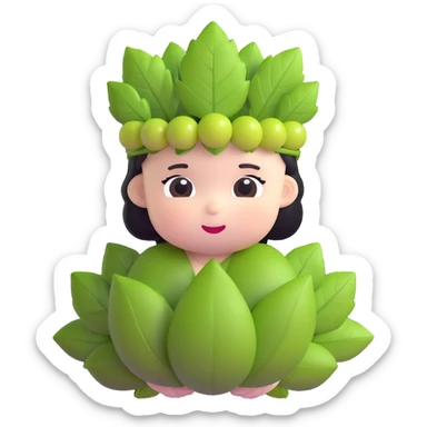 cute baby Bacchus with grape leaf crown sticker