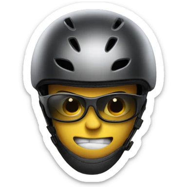 angry emoji with bike helmet sticker