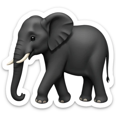 Elephant black silhouette sticker