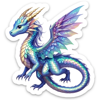 Anime Fae Dragon She her sticker
