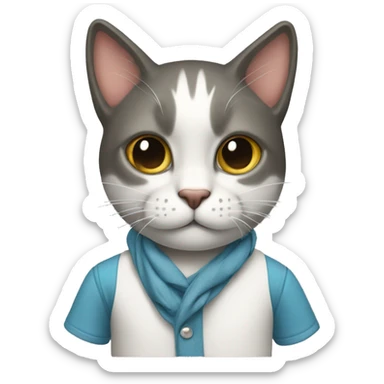 gato con ropa f sticker