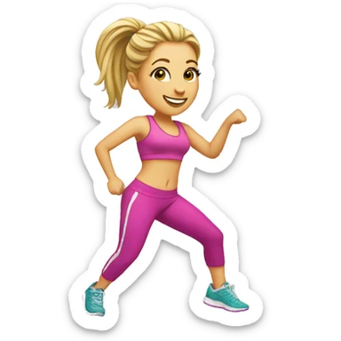 Zumba dancing white girl sticker