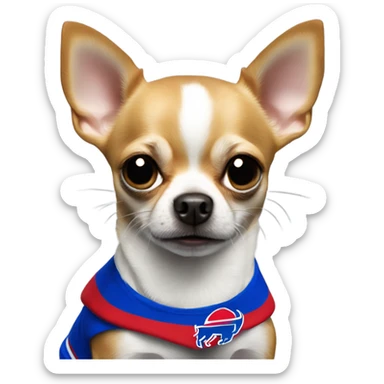 “Let’s Go Buffalo” Chihuahua wearing Buffalo bills jersey  sticker