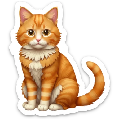 full body orange tabby cat sitting upright sticker