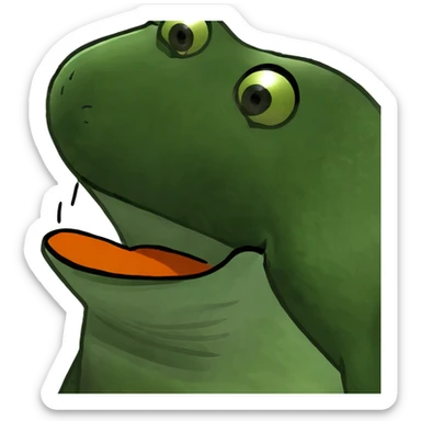 startled expression, mouth open in 'aahh' shock sticker