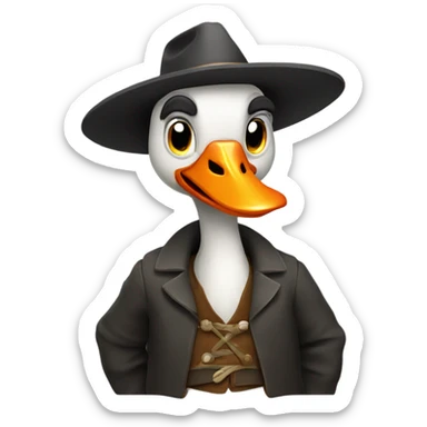 Angry goose wearing a gaucho outfit sticker