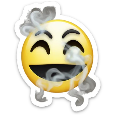 smiley face with smoke out of eyes sticker