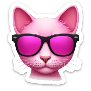 Pink Cat with sunglasses sticker