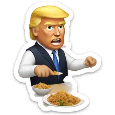 trump eating at Chinese restaurant  sticker