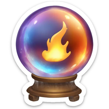 fire fortune telling ball sticker