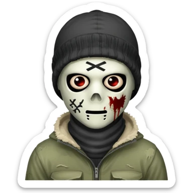 make a, zombie, boy with a ski mask sticker