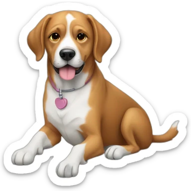 dog at veterinary exam table sticker