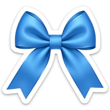 blue ribbon bow sticker