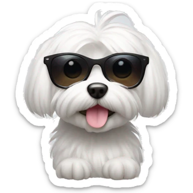 Maltese wearing sunglases sticker