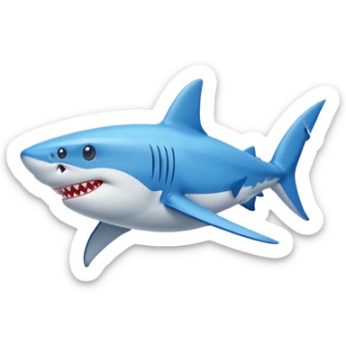 Tiburon con zapatos nike azules sticker
