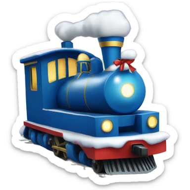 Blue Christmas train sticker