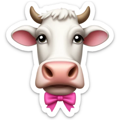 Cow with pink bow sticker