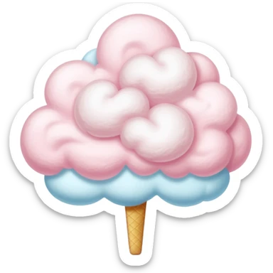 all white cotton candy sticker